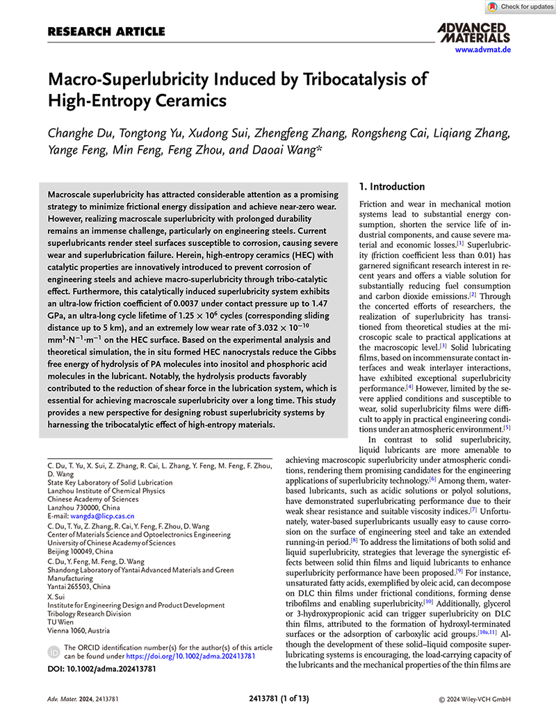 Macro\Superlubricity Induced by Tribocatalysis of High\Entropy Ceramics-1.png